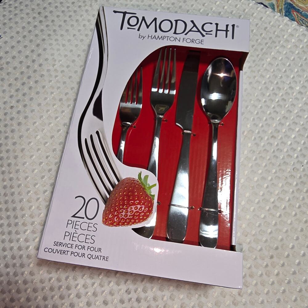 HAMPTON FORGE TOMODACHI 20Pc STAINLESS STEEL FLATWARE